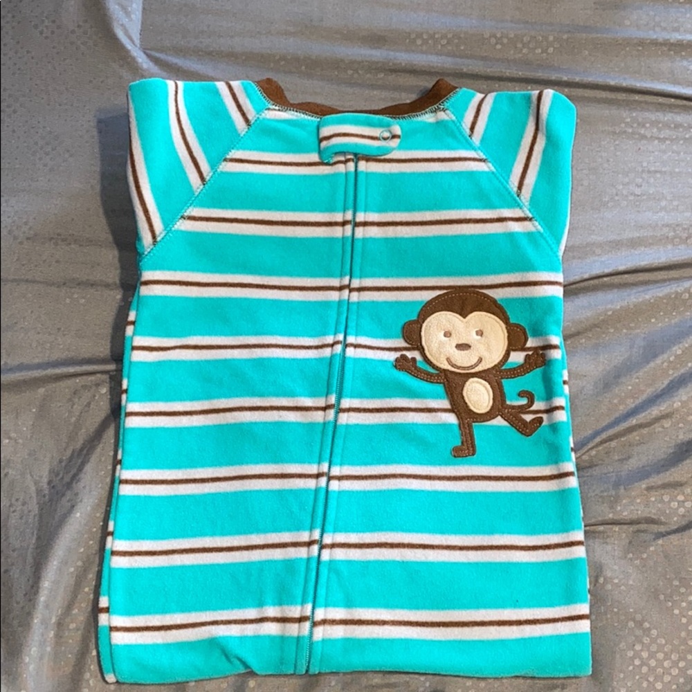 Just One You Carter’s Toddler Boy Warm Fleece One Piece Monkey Zip Up Pajama